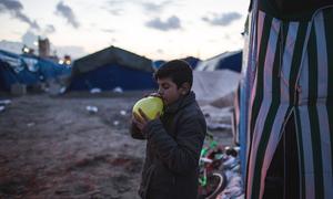 A young Syrian boy in Calais, France, is hoping to reach his uncle who is living in the UK.