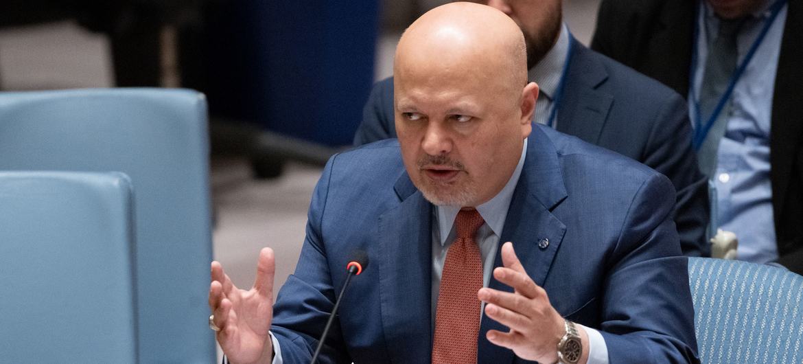Karim Khan, Prosecutor of the International Criminal Court (ICC), briefs UN Security Council members on the situation in Libya.