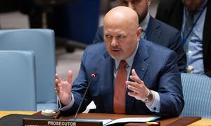 Karim Khan, Prosecutor of the International Criminal Court (ICC), briefs UN Security Council members on the situation in Libya.