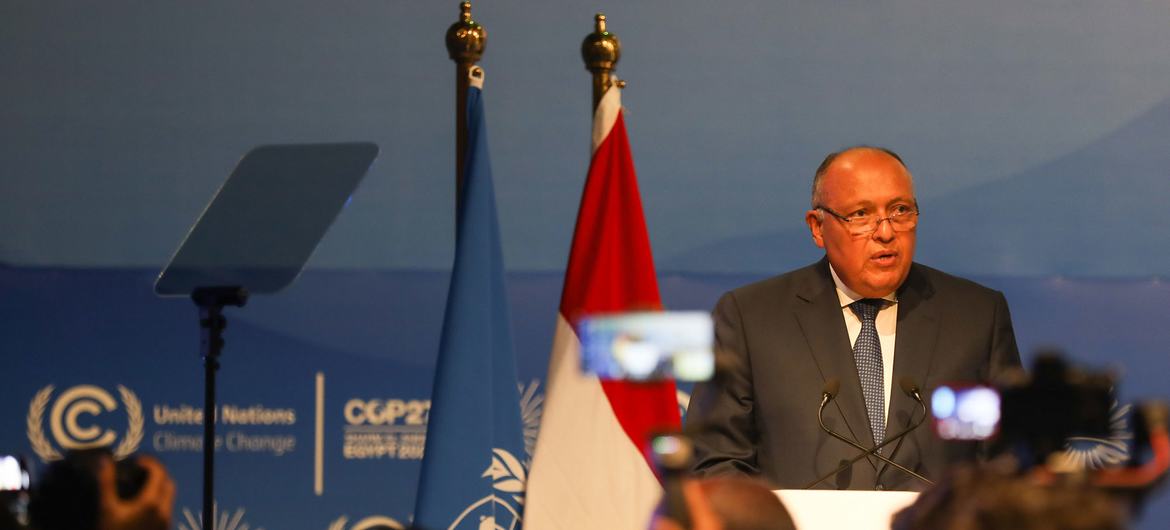 埃及外交部长兼气候大会主席舒克里。