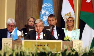 UN Secretary-General  António Guterres delivers remarks in Jordan calling for an urgent humanitarian response in Gaza.