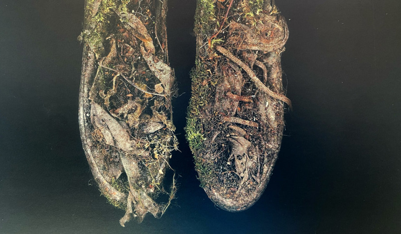 Shoes recovered from a mass grave where those killed in Srebrenica were buried.