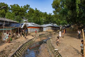 Rohingya refugees at a camp in Cox's Bazar, Bangladesh.
