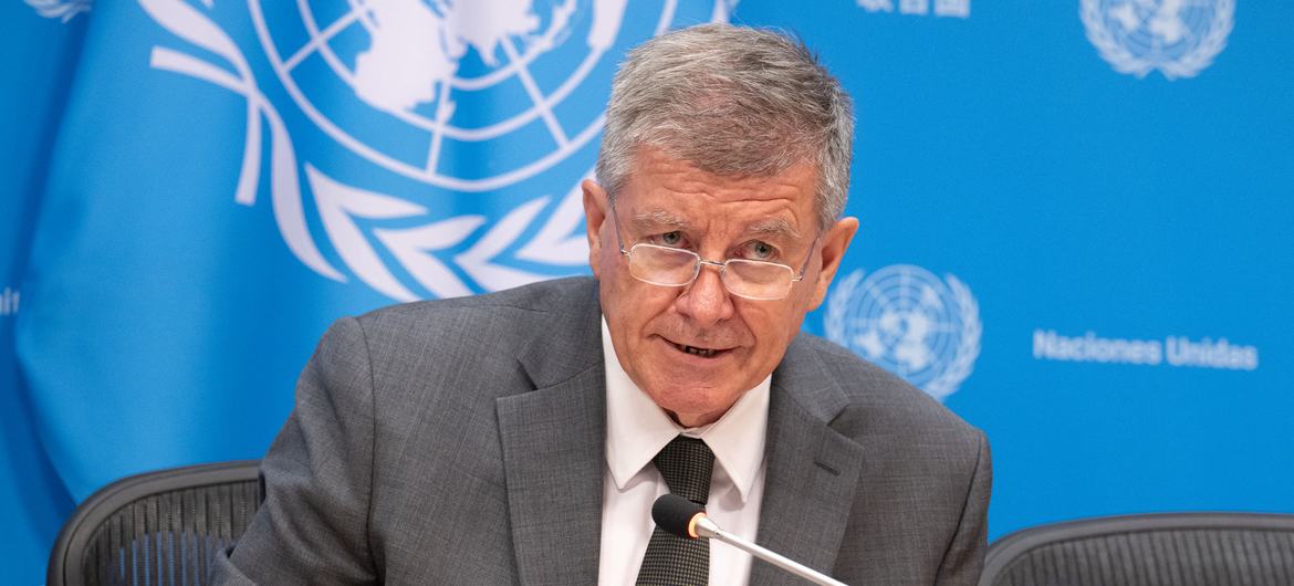 Guy Ryder, Under Secretary-General for Policy and UN lead for the Summit of the Future, briefs reporters on the programme and objectives of the summit.