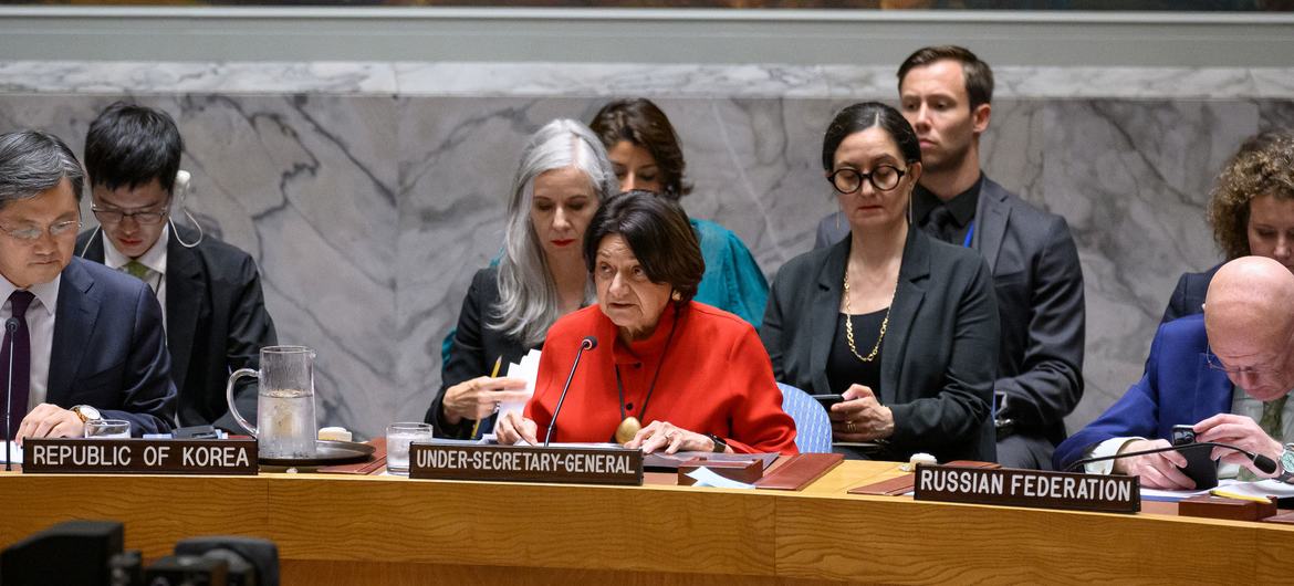 Rosemary DiCarlo, secretaria general adjunta de Asuntos Políticos y de Consolidación de la Paz, informa al Consejo de Seguridad de las Naciones Unidas sobre la situación en Oriente Medio.