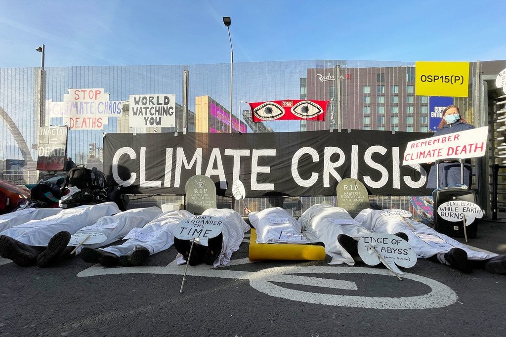 Demonstration outside COP26