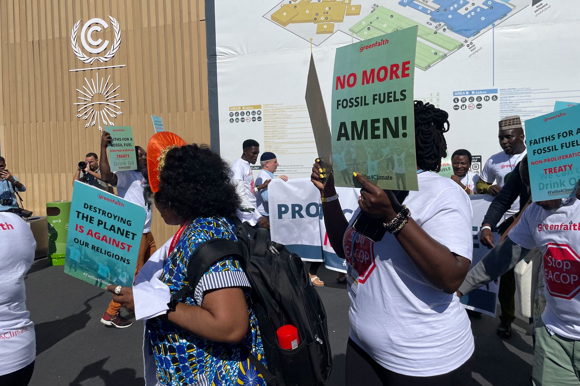 Faith based African Organizations protest against fossil fuels at COP27.