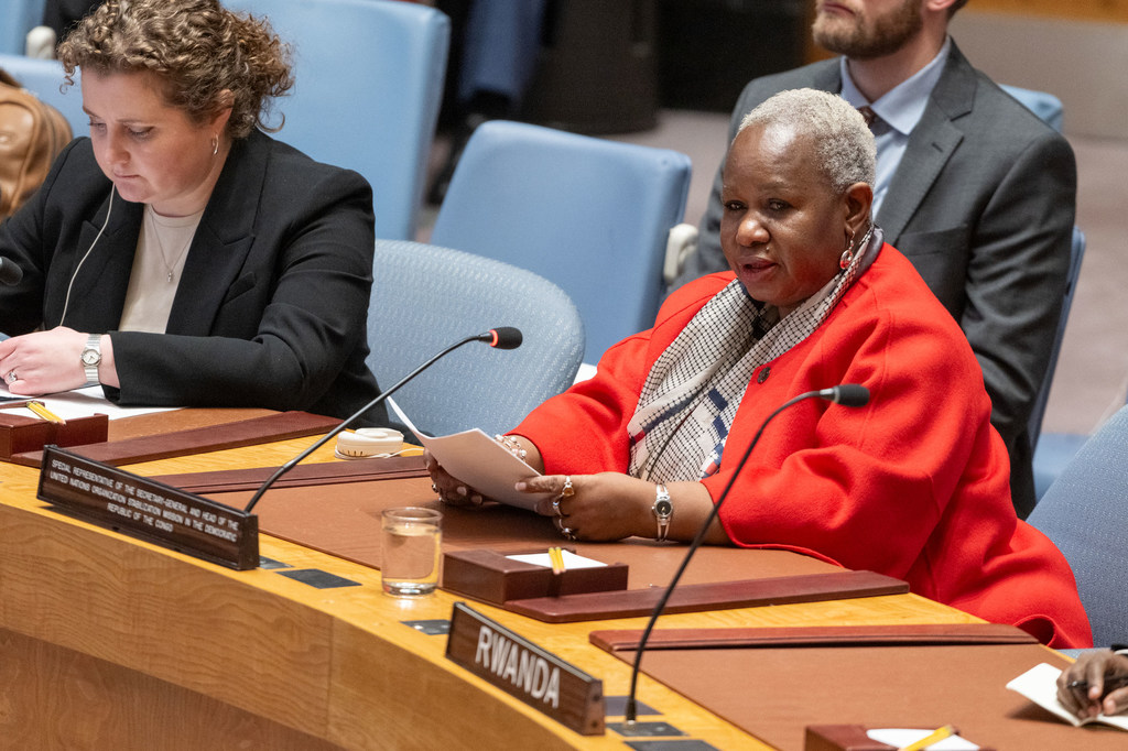Bintou Keita, Mwakilishi Maalum wa Katibu Mkuu wa UN nchini DRC akihutubia Baraza la Usalama la UN 11 Desemba 2023