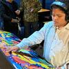 Bruno Quevedo, de 11 años  y ciego de nacimiento, conoció el mural “Todos los derechos, todas las personas” gracias a la réplica realizada por Cuéntame un Mural.  