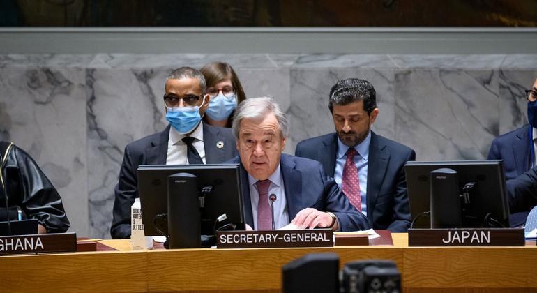 António Guterres falou aos membros do Conselho de Segurança sobre o momento atual
