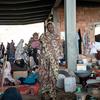 مركز بورت لاند للاستقبال، ولاية القضارف، السودان، الذي يستضيف عشرات الآلاف من النازحين من الخرطوم والولايات المجاورة.