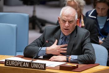 Josep Borrell, High Representative of the European Union, addresses the Security Council meeting on Cooperation between the United Nations and regional and subregional organizations in maintaining international peace and security.