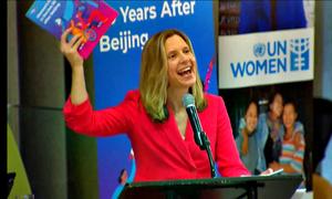 Sarah Hendriks, director of UN Women's policy, programme and intergovernmental division, at the launch of the Beijing+30 Action Agenda.