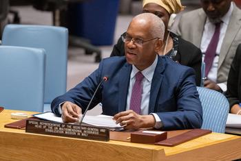El-Ghassim Wane, Special Representative of the Secretary-General and Head of the UN Multidimensional Integrated Stabilization Mission in Mali (MINUSMA), briefs the Security Council meeting on the situation in Mali.
