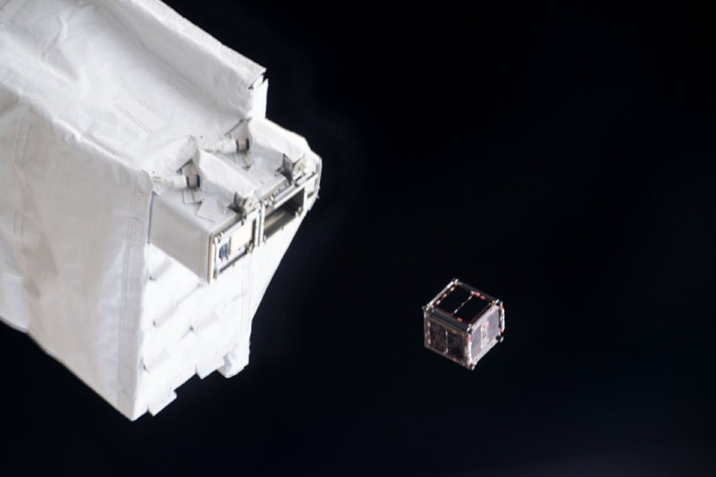 MIR-SAT1, first ever satellite of Mauritius, deployed from the International Space Station