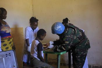 The 11th United Nations peacekeeping force from Tanzania, TANZBATT 11 providing health services to the residents of Matembo village in Beni, North Kivu province, eastern DRC.