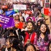 Jóvenes protestan por la igualdad de género y los derechos de la mujer en Nepal (archivo)