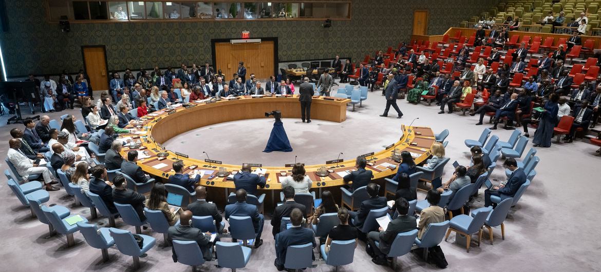 A wide view of the Security Council meeting on enhancing Africa’s effective representation in the Council.