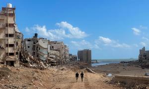 منظر الدمار في درنة.