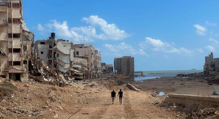 منظر الدمار في درنة.