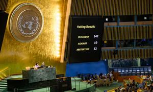 The UN General Assembly votes on whether to back the 