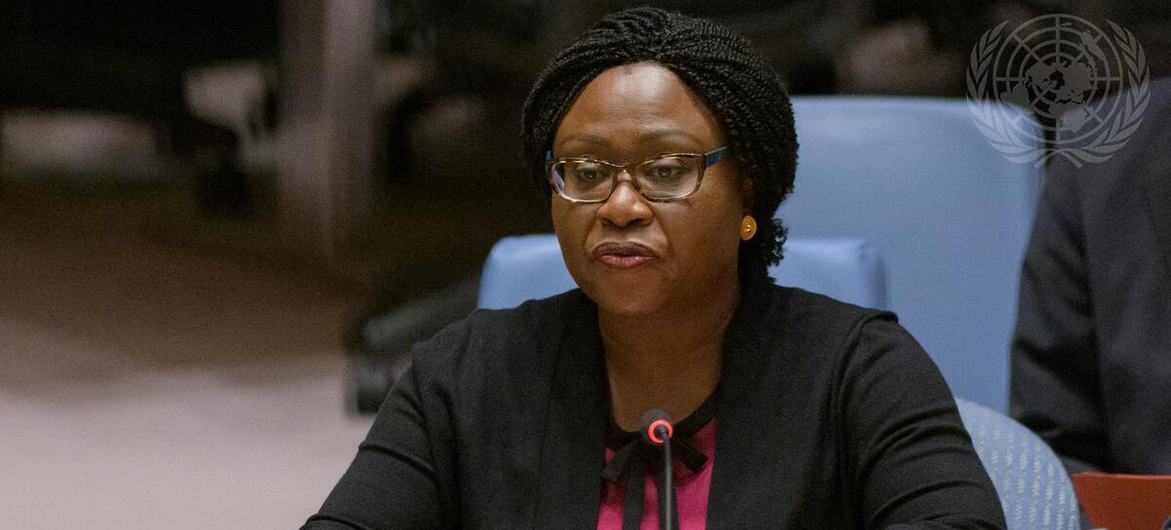 A secretária-geral assistente para África, Martha Ama Akyaa Pobee, durante reunião no Conselho de Segurança