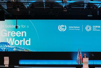 UN Secretary-General António Guterres delivers remarks at the opening of the World Leaders Climate Action Summit at COP29 in Baku, Azerbaijan.