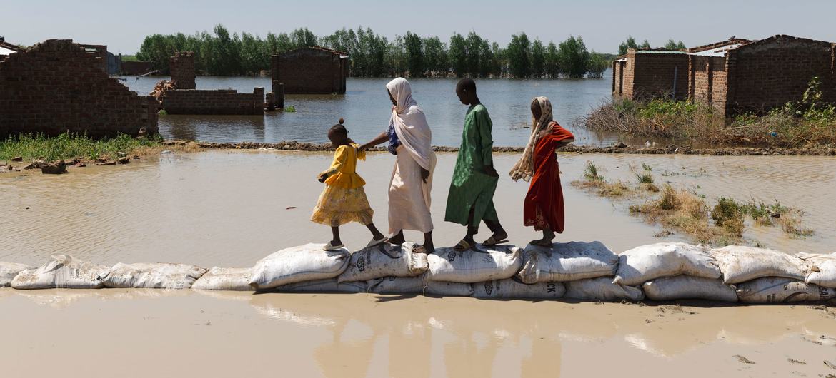 Serious flooding has affected Cameroonian refugees in the Guilmey refugee camp in Chad.