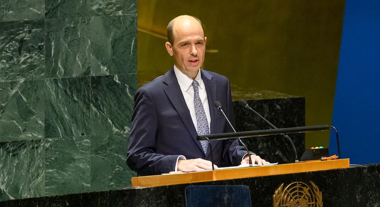 奥地利常驻联合国代表马席克在联大发言。