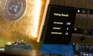 Results of the General Assembly vote on the draft resolution A/ES-10/L.33 "Demand for ceasefire in Gaza".