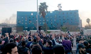 People gather to celebrate freedom in Damascus.