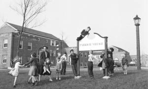 Children play at Parkway Village in 1950.