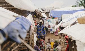 Eastern DR Congo has seen repeated waves of violence and displacement. Pictured here, families sheltering at an IDP camp in Ituri province in September 2025.