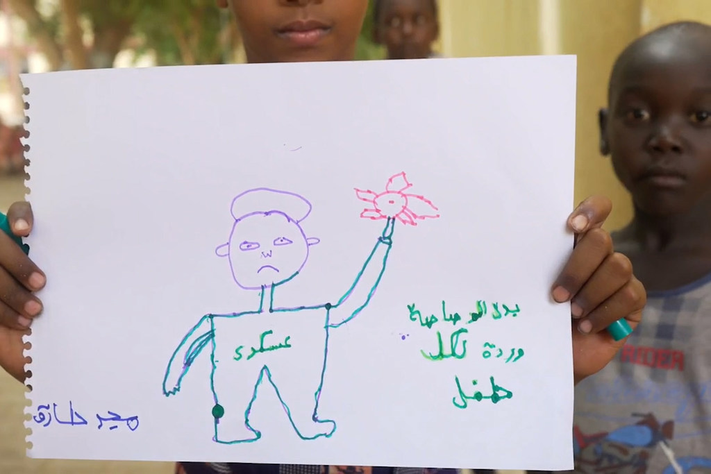"No bullets. One rose for each child."These were the powerful words of 10-year-old Majd during a psychosocial session delivered by UNICEF and partners.