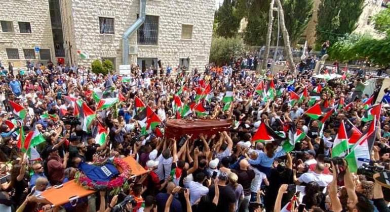 Funeral por la periodista Shireen Abu Akleh en Jerusalén