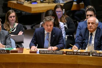 O subsecretário-geral de Assuntos Humanitários, Tom Fletcher, informa os membros do Conselho de Segurança da ONU sobre a situação no Oriente Médio