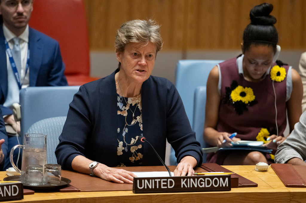L'Ambassadrice du Royaume-Uni, Barbara Woodward, s'adresse au Conseil de sécurité lors de sa réunion sur le Soudan et le Sud-Soudan