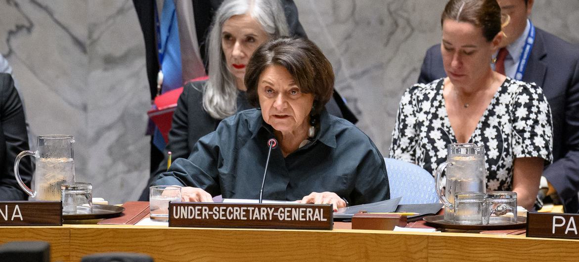 Chefe dos Assuntos Políticos, Rosemary DiCarlo, afirmou que a ONU incentivava os esforços diplomáticos em andamento Chefe dos Assuntos Políticos, Rosemary DiCarlo, afirmou que a ONU incentivava os esforços diplomáticos em andamento