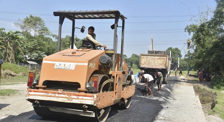 Roads are being built with plastic reuse. Roads are being built with plastic reuse.