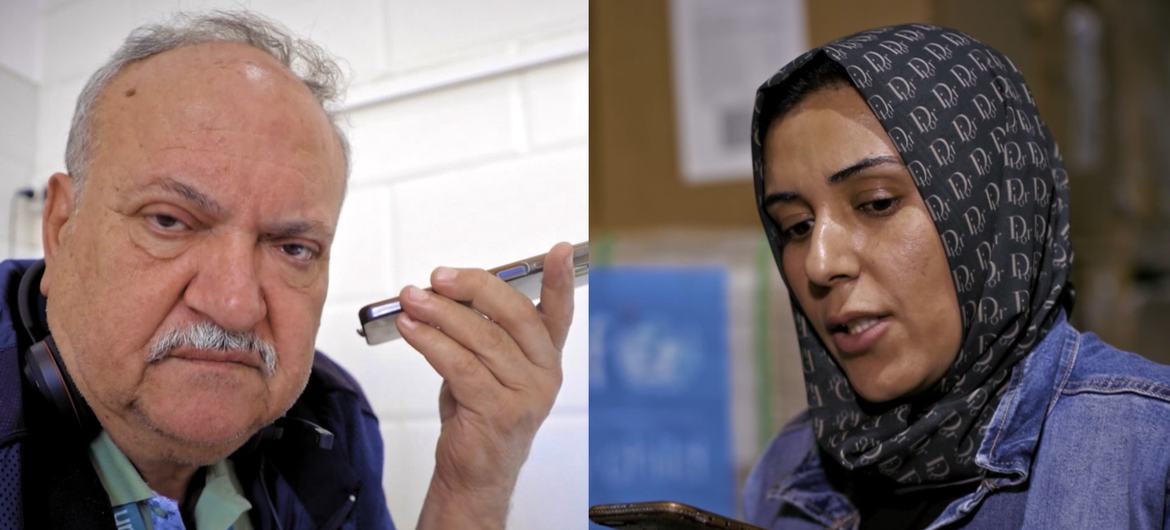 Younis Awadallah e Fairuz AbuWarda, que, em meio a breves cessar-fogo, entregaram vacinas vitais para crianças em toda a Faixa de Gaza no ano passado