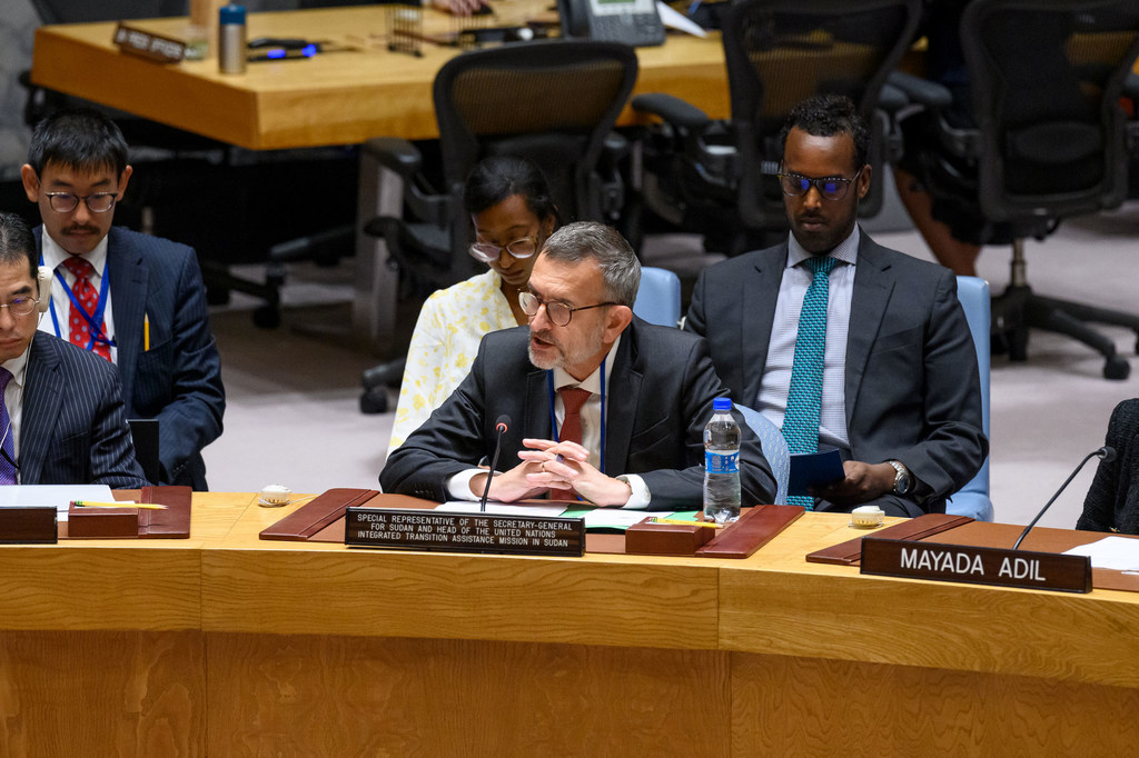 Volker Perthes, Représentant spécial du Secrétaire général pour le Soudan et Chef de la Mission intégrée d'assistance à la transition des Nations Unies au Soudan, informe le Conseil de sécurité de la situation au Soudan.