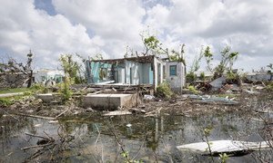 A scene of devastation in the wake of Hurricane Irma, which struck Antigua and Barbuda in the Caribbean region in 2017.