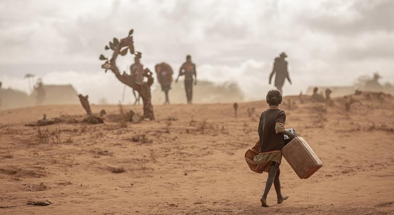 La gente busca agua en el sur de Madagascar, azotado por la sequía.