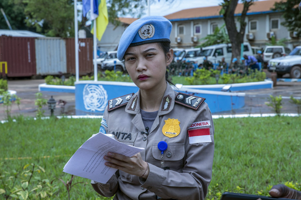 Police First Sergeant Renita Rismayanti, of Indonesia wins the 2023 United Nations Woman Police Officer of the Year Award.