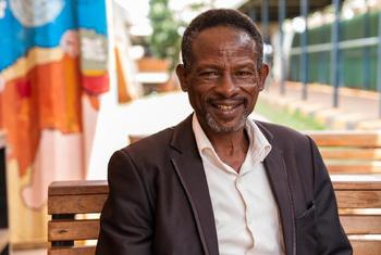 Didas Byaruhanga, mwenye umri wa miaka 64 anayeishi na VVU na kisukari nchini Uganda.