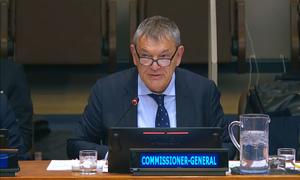 Philippe Lazzarini, Commissioner-General of the UN Relief and Works Agency for Palestine Refugees in the Near East, briefs the Fourth Committee of the General Assembly.