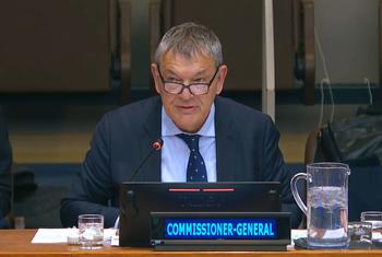 Philippe Lazzarini, Commissioner-General of the UN Relief and Works Agency for Palestine Refugees in the Near East, briefs the Fourth Committee of the General Assembly.