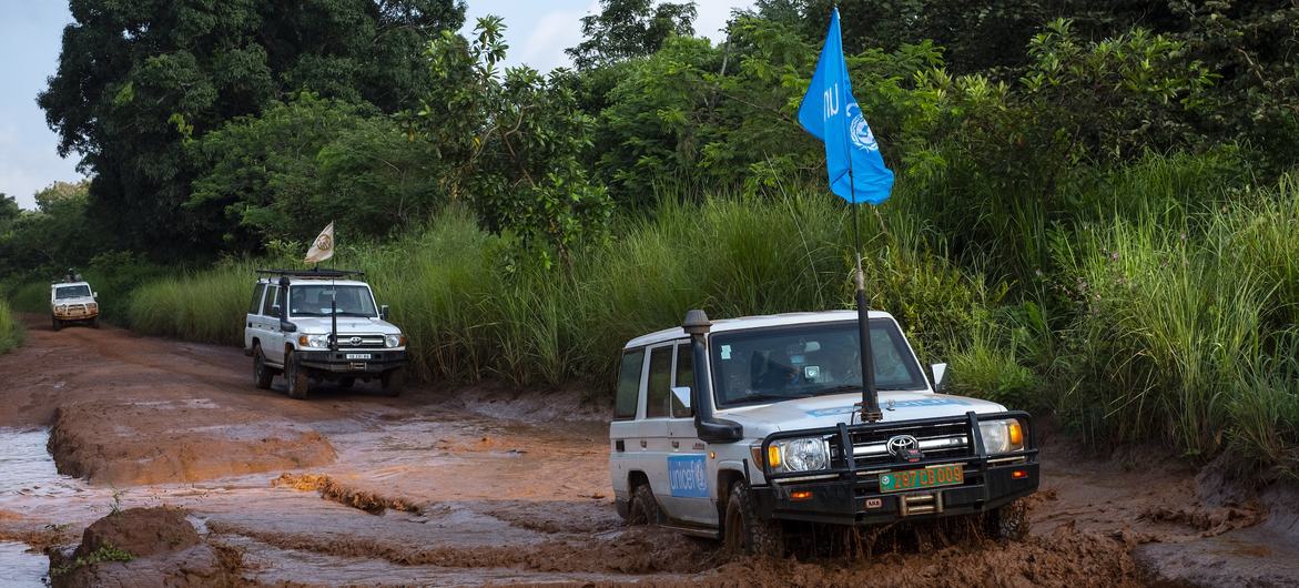 Floods and other extreme weather events continue to impact countries across Central Africa. This file photo shows a UN humanitarian convoy on the move in Central African Republic.