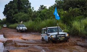 Floods and other extreme weather events continue to impact countries across Central Africa. This file photo shows a UN humanitarian convoy on the move in Central African Republic.