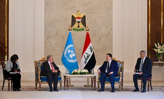 UN Secretary-General Antonio Guterres meets with Iraqi Prime Minister Mohammed Al-Sudani.